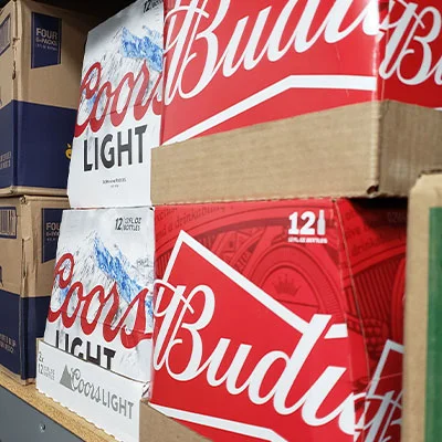 assortment of Domestic beer including Coors and Budweiser