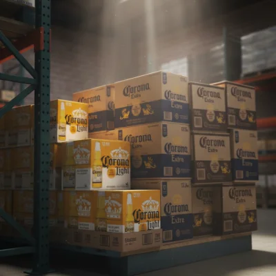 cases of imported beer including corona light and corona extra